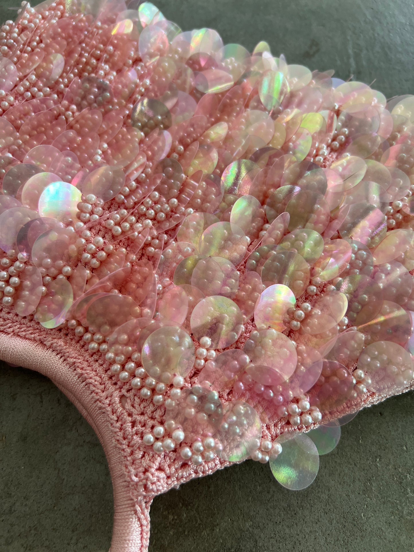 Pink Sequin Crochet Bag