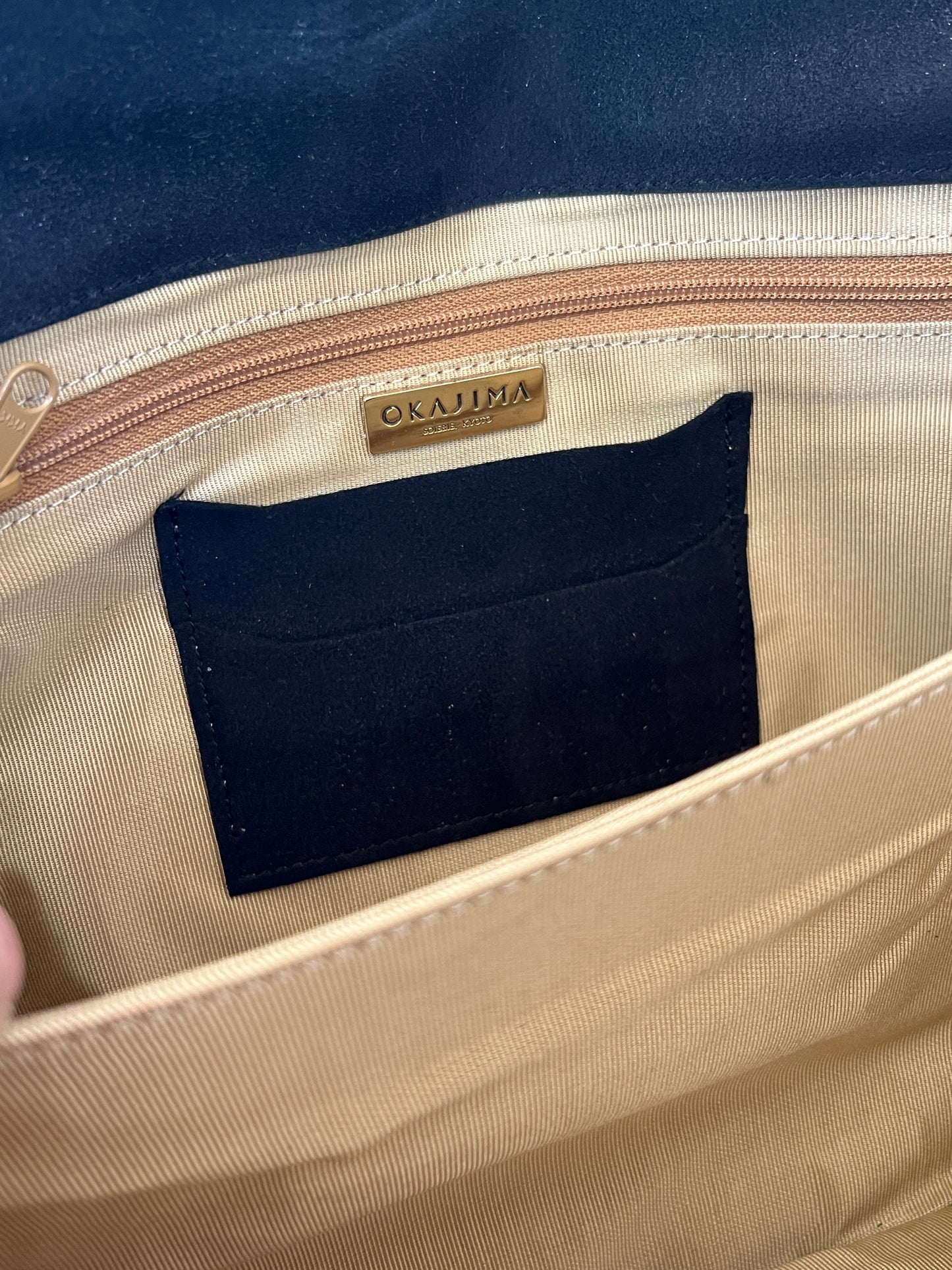 Okajima Embroidered Silk & Suede Shoulderbag