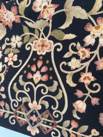 Okajima Embroidered Silk & Suede Shoulderbag