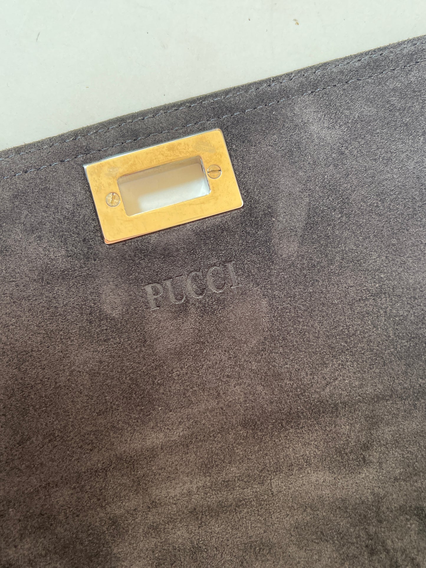 Pucci Suede Peirced Shoulder Bag