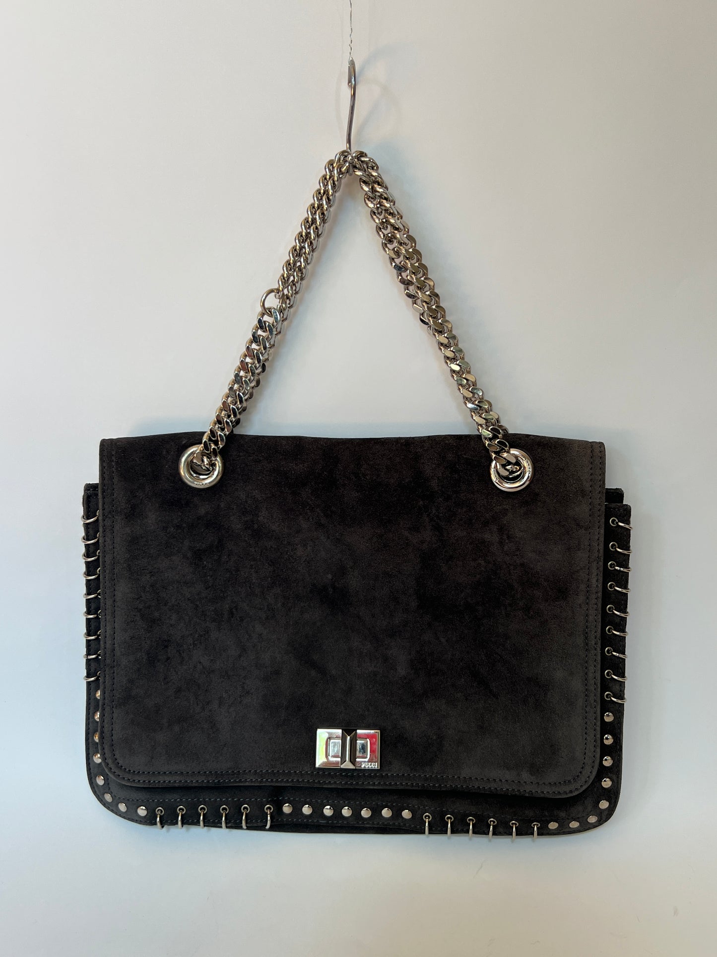 Pucci Suede Peirced Shoulder Bag