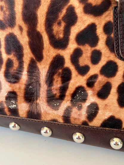 Dolce & Gabbana Leopard Pony Hair Studded Bag