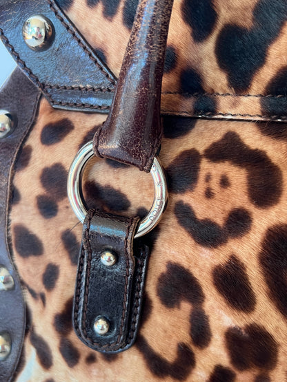 Dolce & Gabbana Leopard Pony Hair Studded Bag