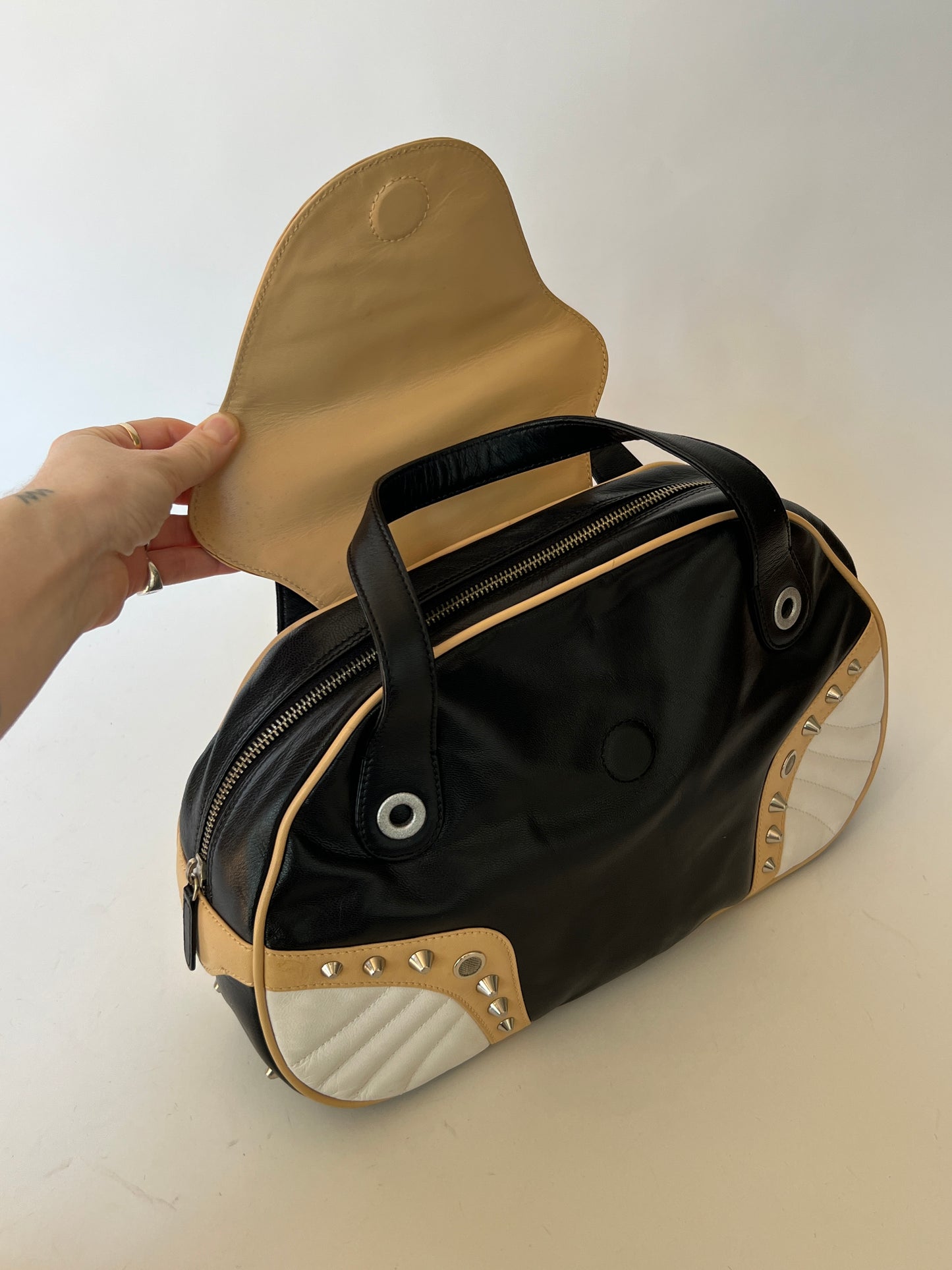 Cavalli Freedom Y2K Studded Leather Bag