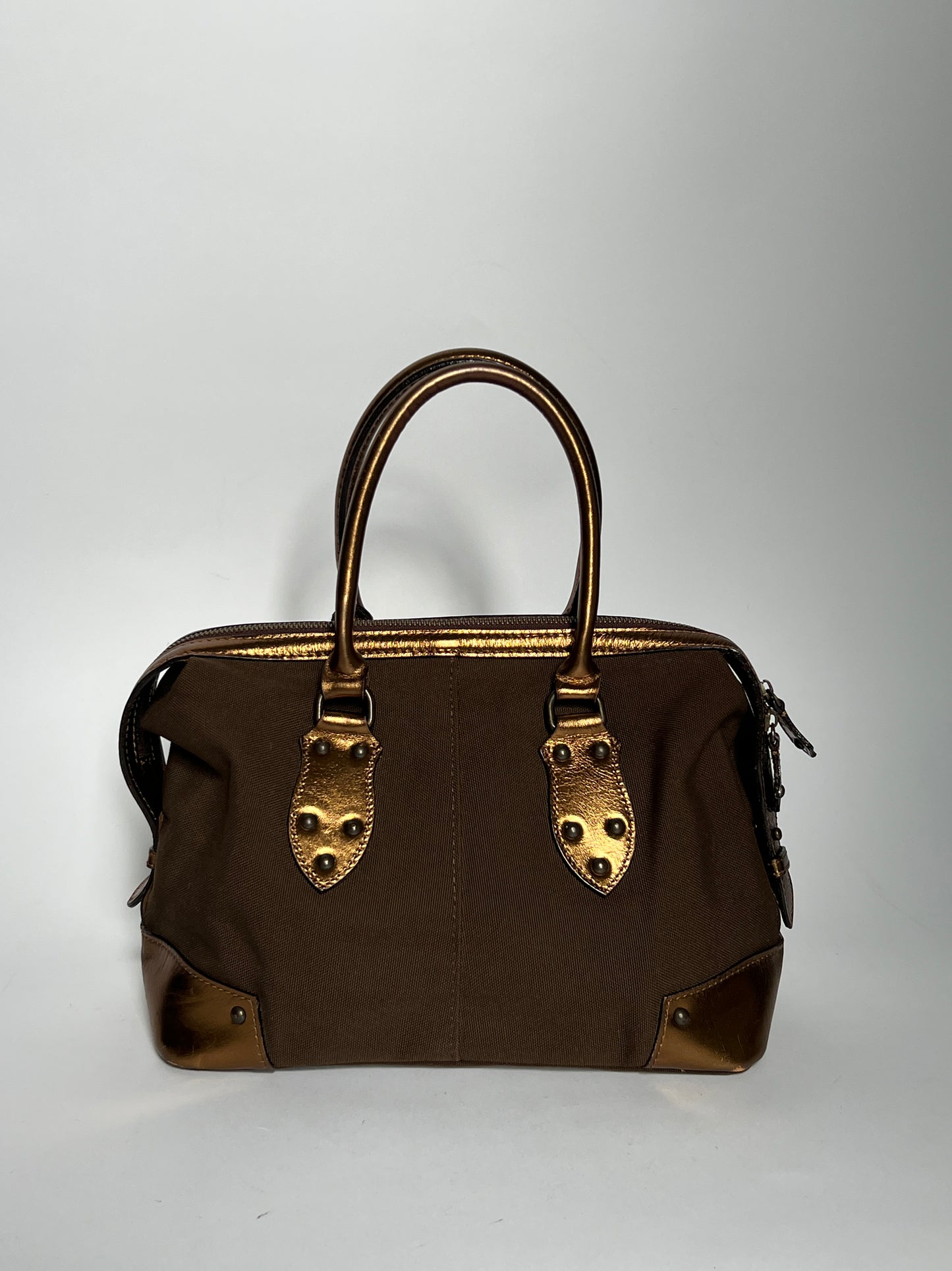 Y2K Metallic Bowler Bag