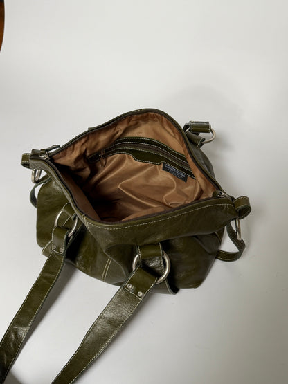 Olive Green Leather Shoulder Bag