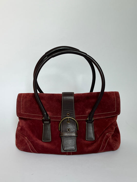 Coach Burgundy Suede Bag