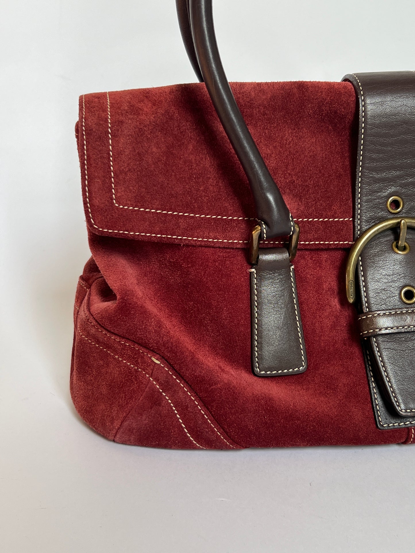 Coach Burgundy Suede Bag