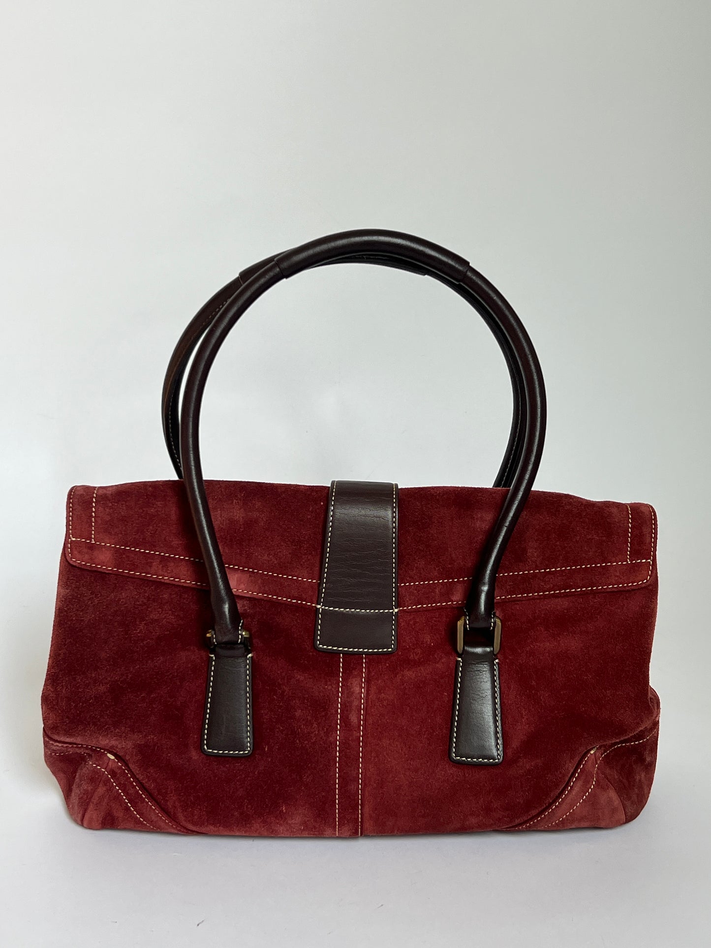 Coach Burgundy Suede Bag