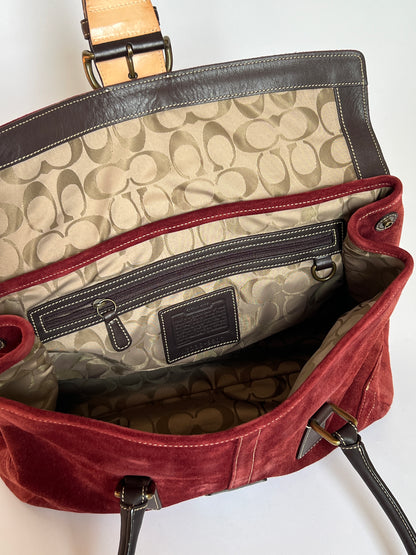 Coach Burgundy Suede Bag