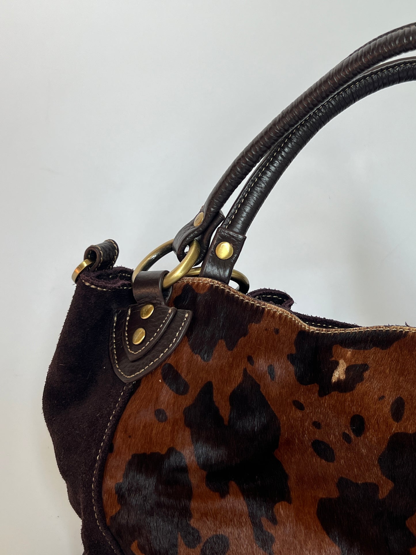 Brown Suede Cowhide Bag