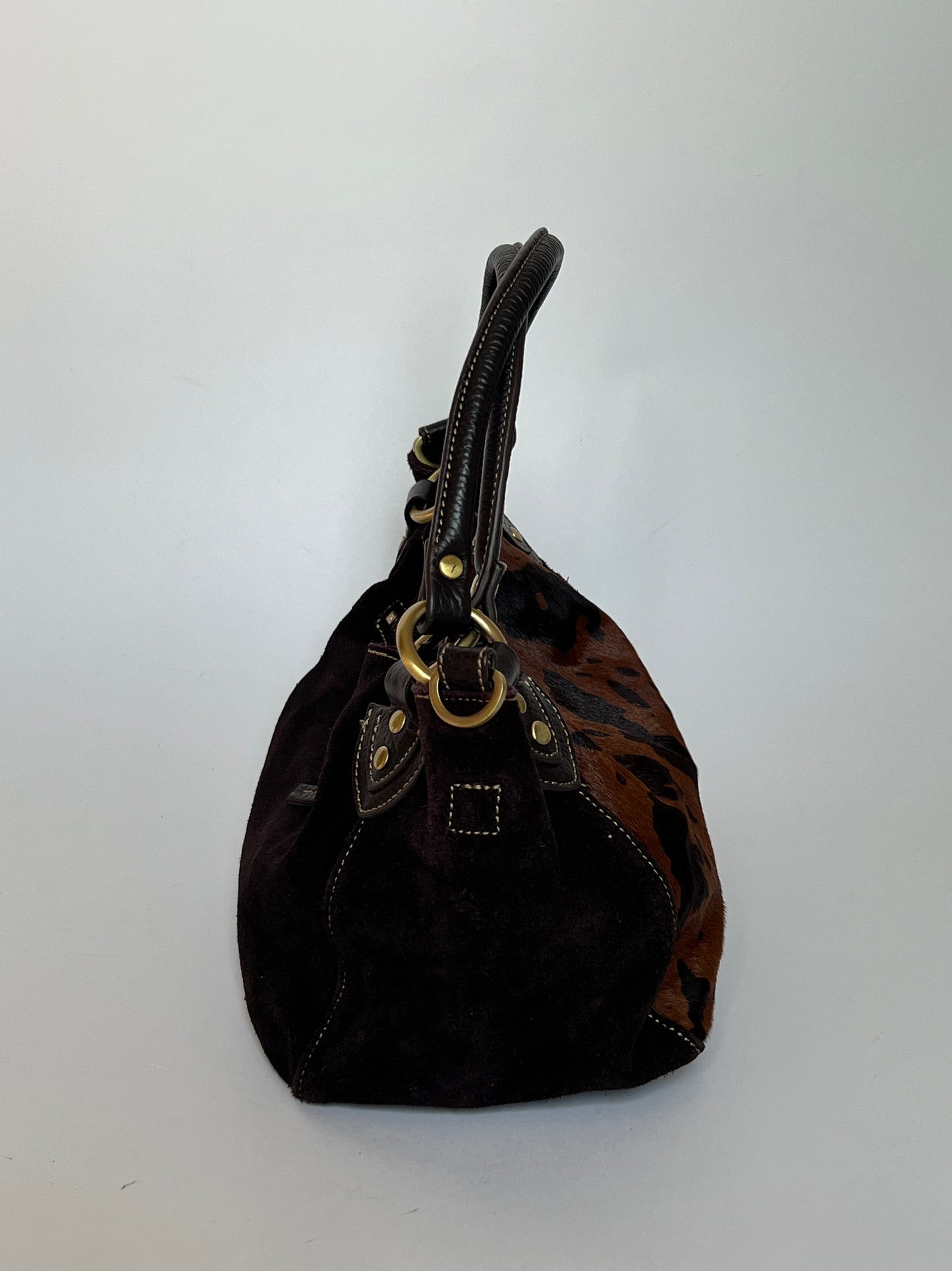Brown Suede Cowhide Bag