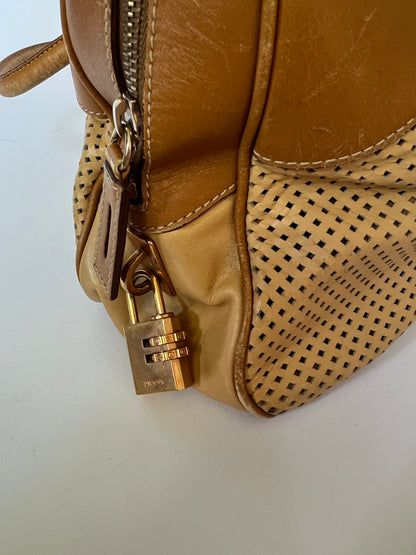 Prada Vitello Perforated Leather Bowler Bag (2001)