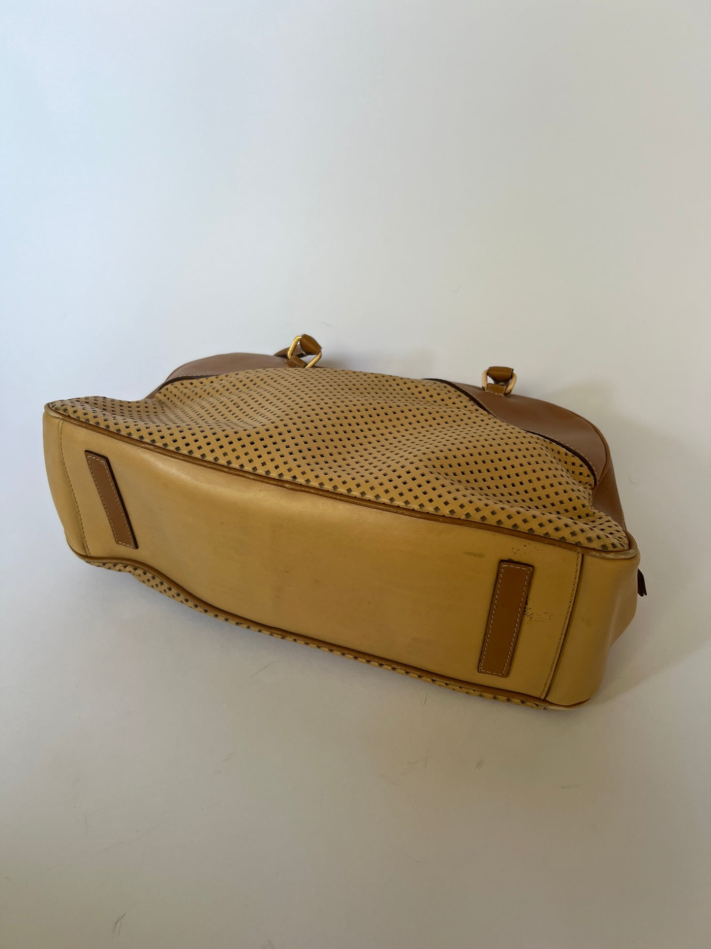 Prada Vitello Perforated Leather Bowler Bag (2001)