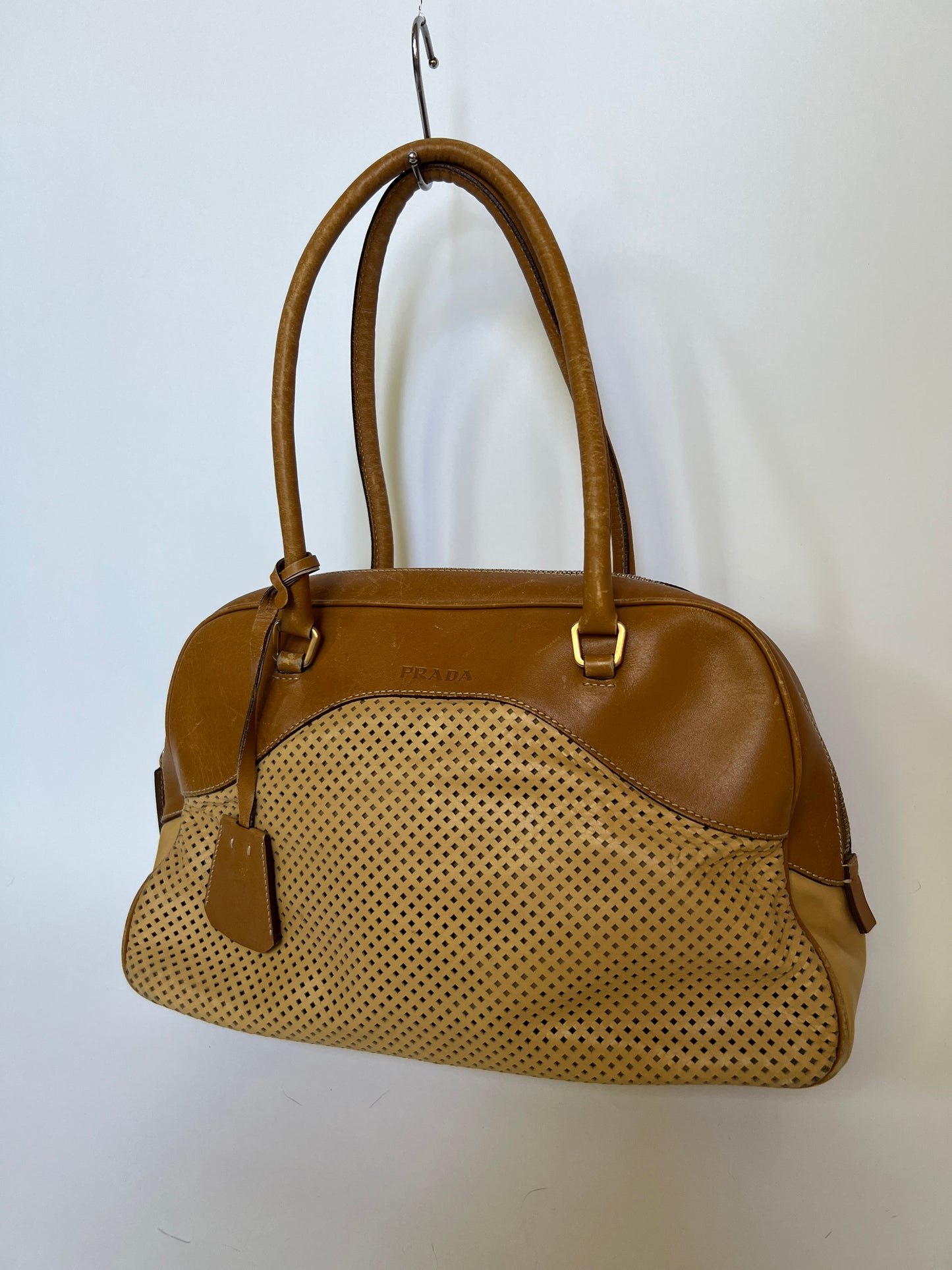 Prada Vitello Perforated Leather Bowler Bag (2001)