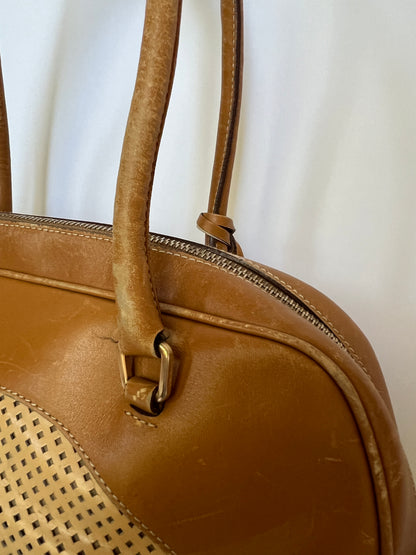 Prada Vitello Perforated Leather Bowler Bag (2001)