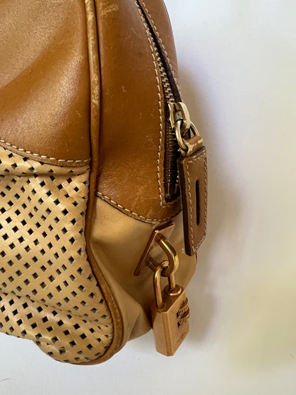 Prada Vitello Perforated Leather Bowler Bag (2001)