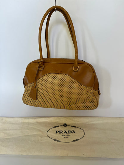 Prada Vitello Perforated Leather Bowler Bag (2001)