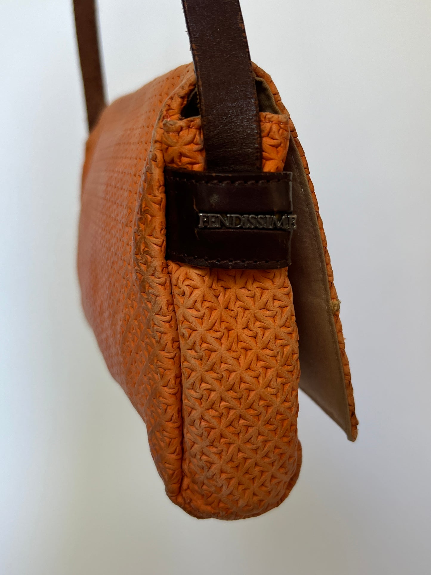 Fendissime by Fendi Textured Leather Shoulder Bag