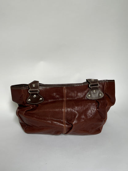 Y2K Choc Leather Tassel Hobo Bag