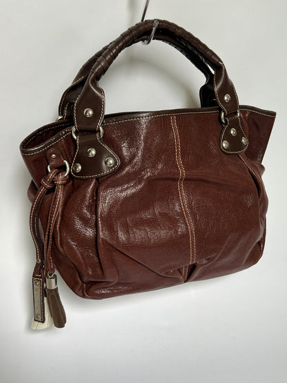 Y2K Choc Leather Tassel Hobo Bag