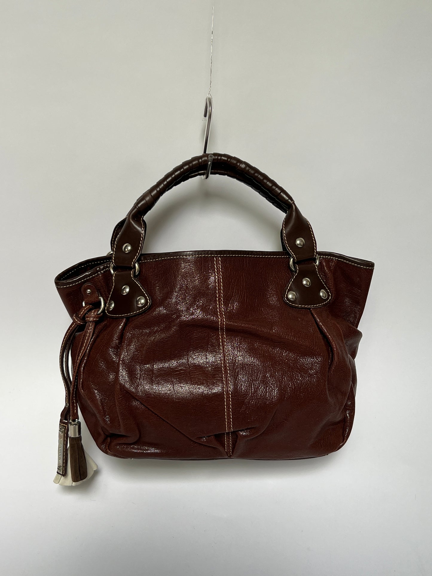 Y2K Choc Leather Tassel Hobo Bag