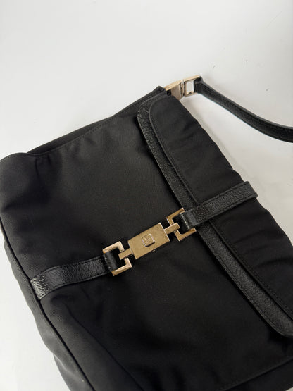 Gucci Black Canvas Jackie Shoulder Bag
