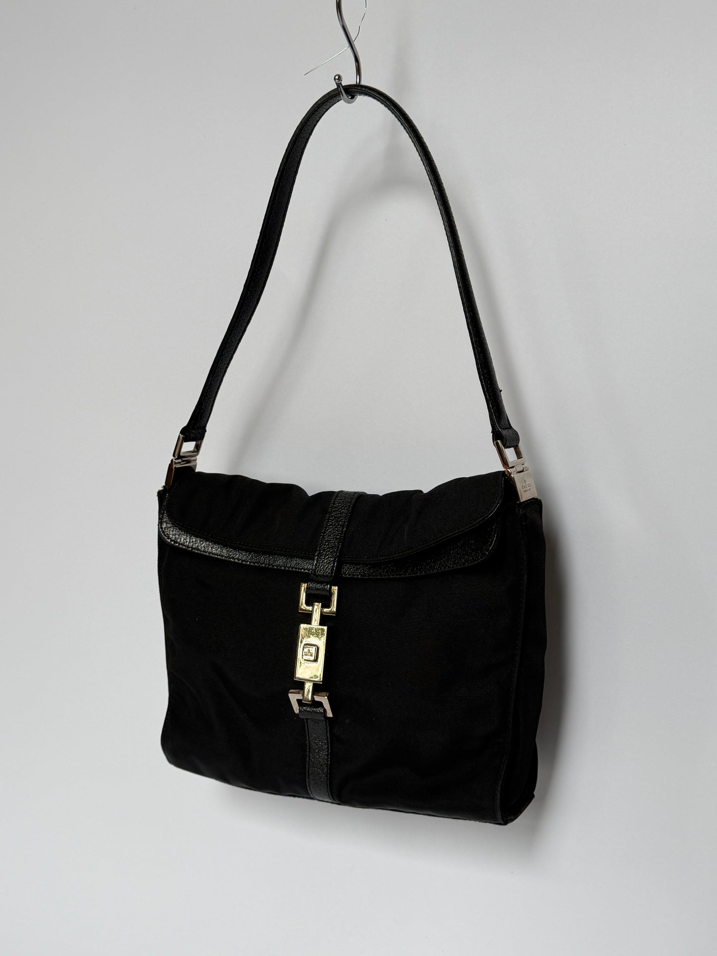 Gucci Black Canvas Jackie Shoulder Bag