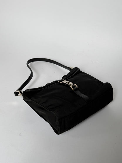 Gucci Black Canvas Jackie Shoulder Bag