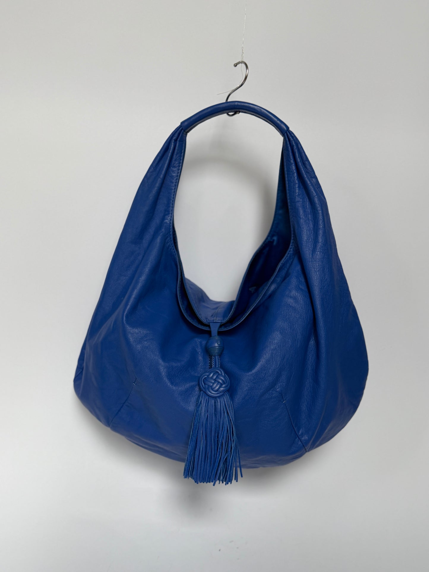Hiroko Koshino Cobalt Blue Leather Shoulder Bag