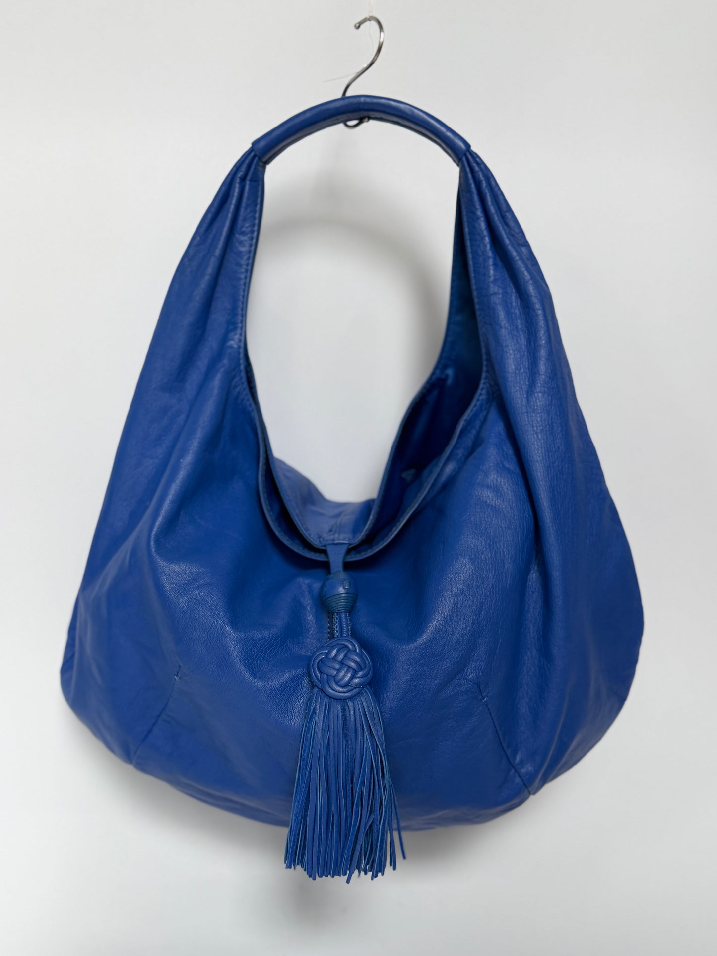 Hiroko Koshino Cobalt Blue Leather Shoulder Bag
