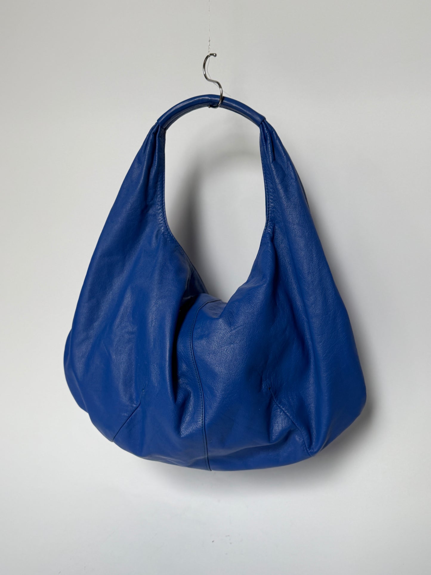 Hiroko Koshino Cobalt Blue Leather Shoulder Bag