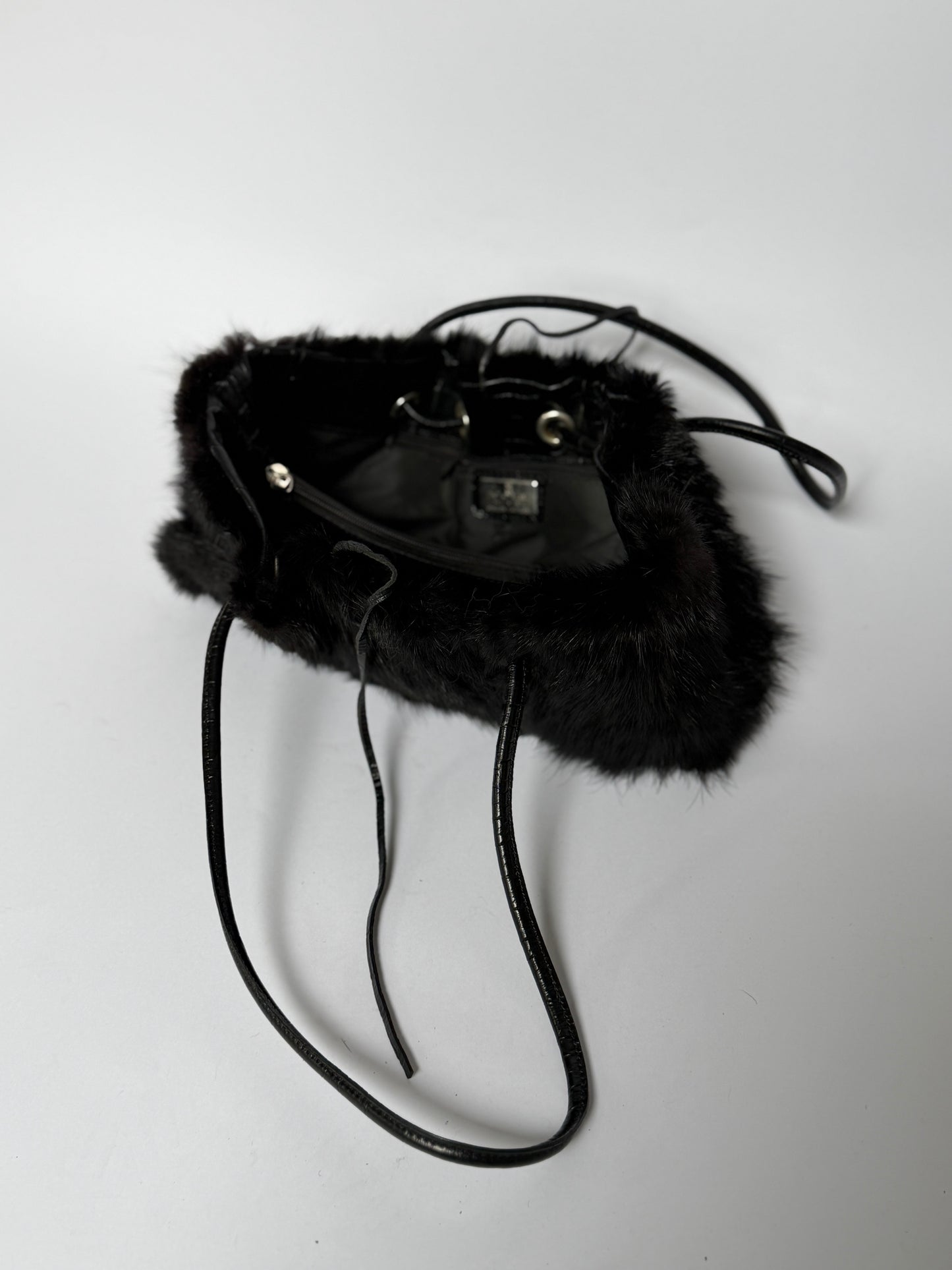 Paolo Masi Black Fur Bag — Made in Italy
