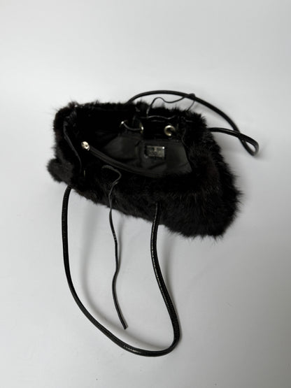 Paolo Masi Black Fur Bag — Made in Italy