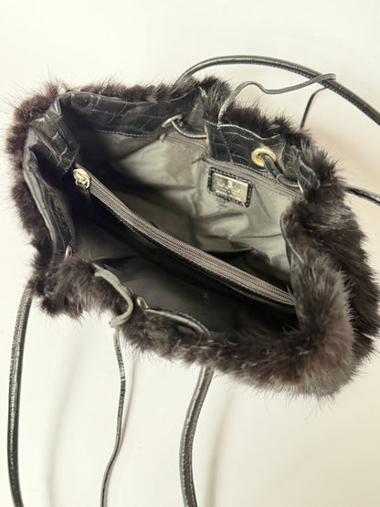 Paolo Masi Black Fur Bag — Made in Italy