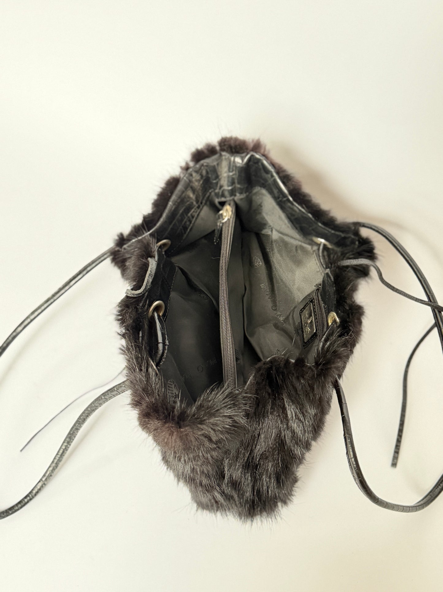 Paolo Masi Black Fur Bag — Made in Italy