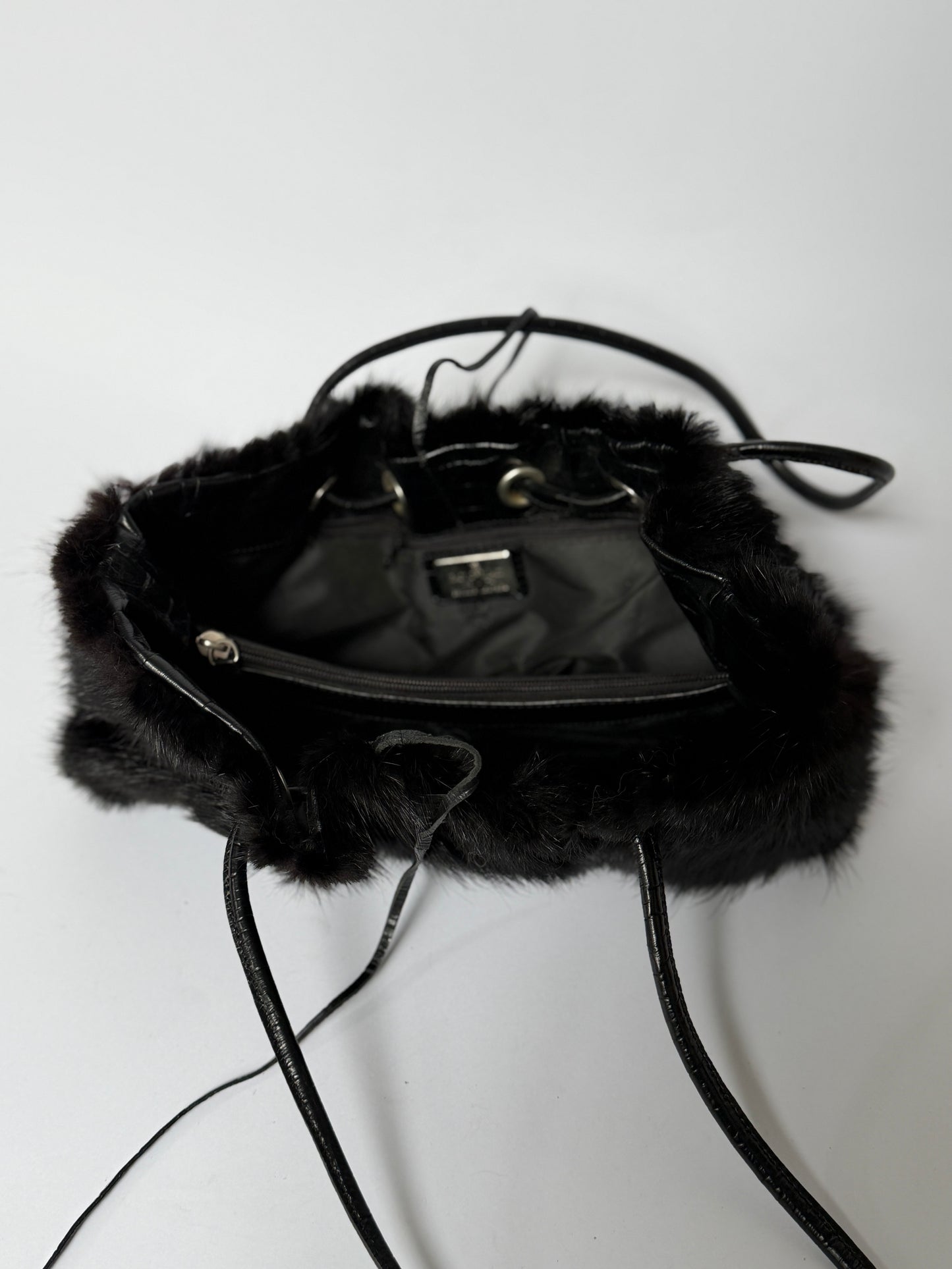Paolo Masi Black Fur Bag — Made in Italy