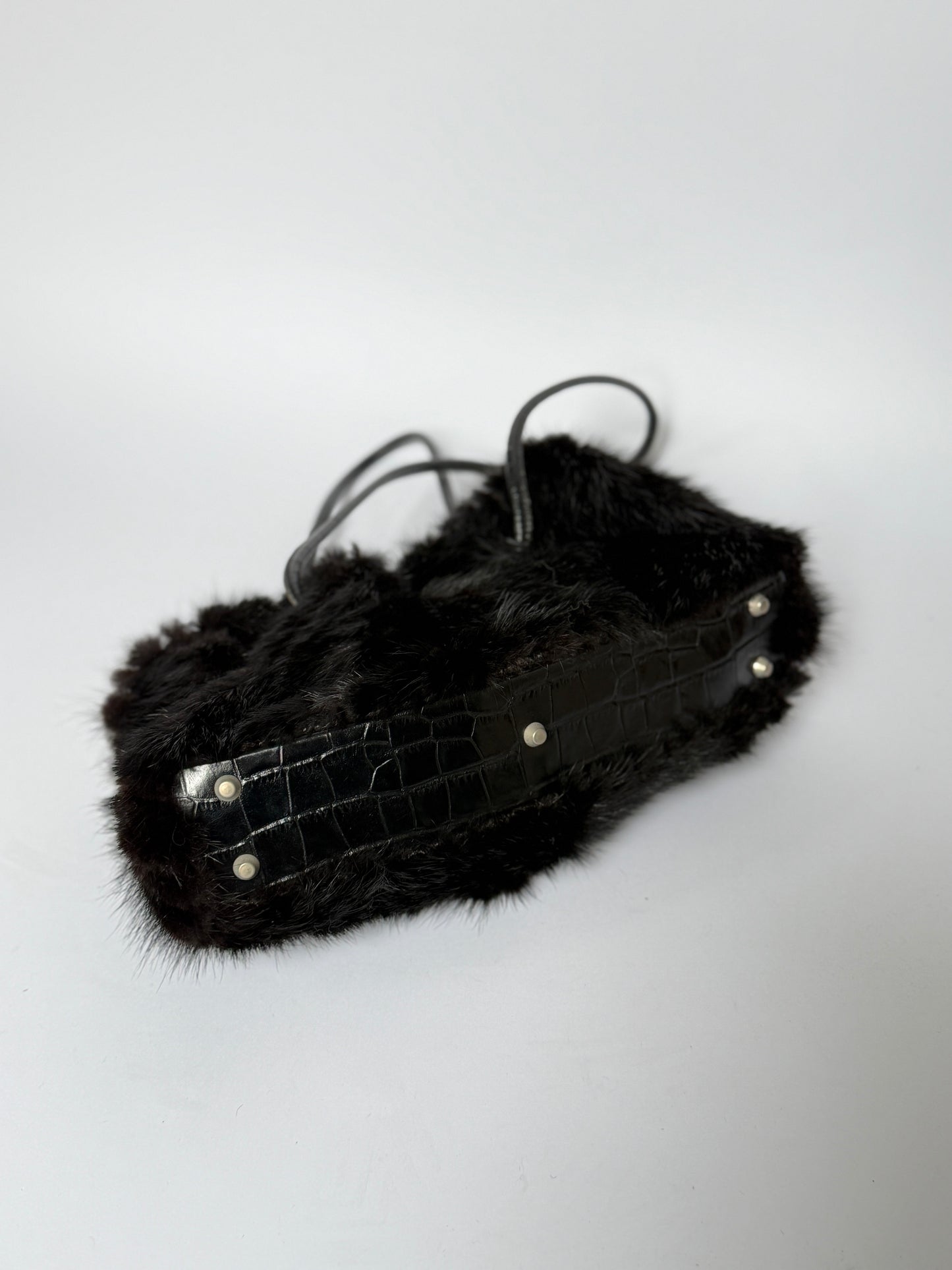 Paolo Masi Black Fur Bag — Made in Italy