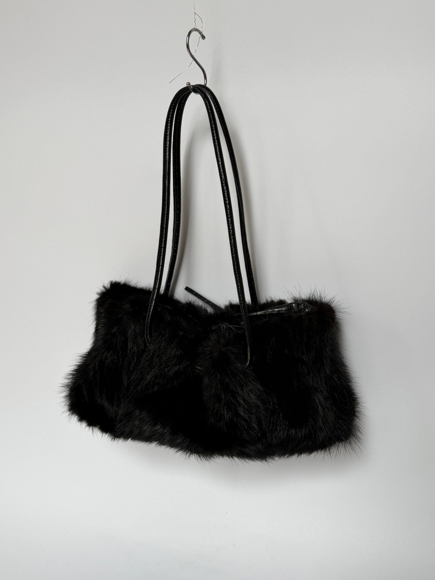 Paolo Masi Black Fur Bag — Made in Italy