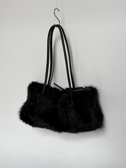 Paolo Masi Black Fur Bag — Made in Italy