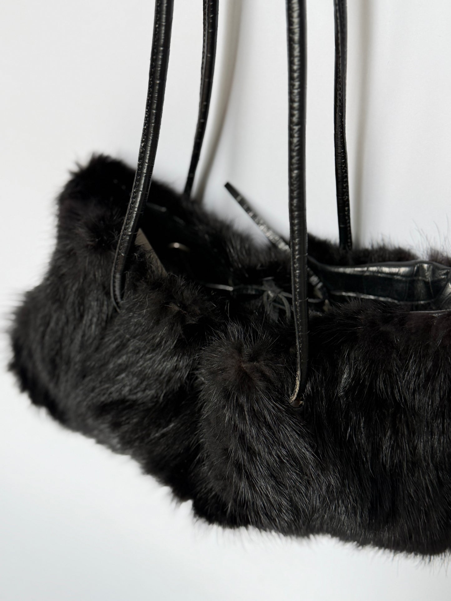 Paolo Masi Black Fur Bag — Made in Italy