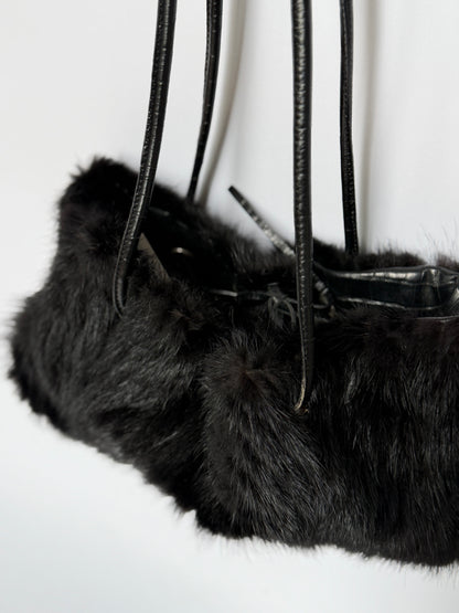 Paolo Masi Black Fur Bag — Made in Italy