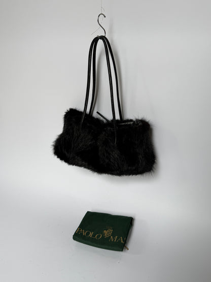 Paolo Masi Black Fur Bag — Made in Italy