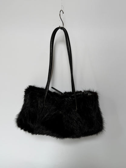 Paolo Masi Black Fur Bag — Made in Italy