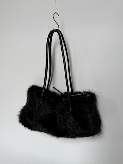 Paolo Masi Black Fur Bag — Made in Italy