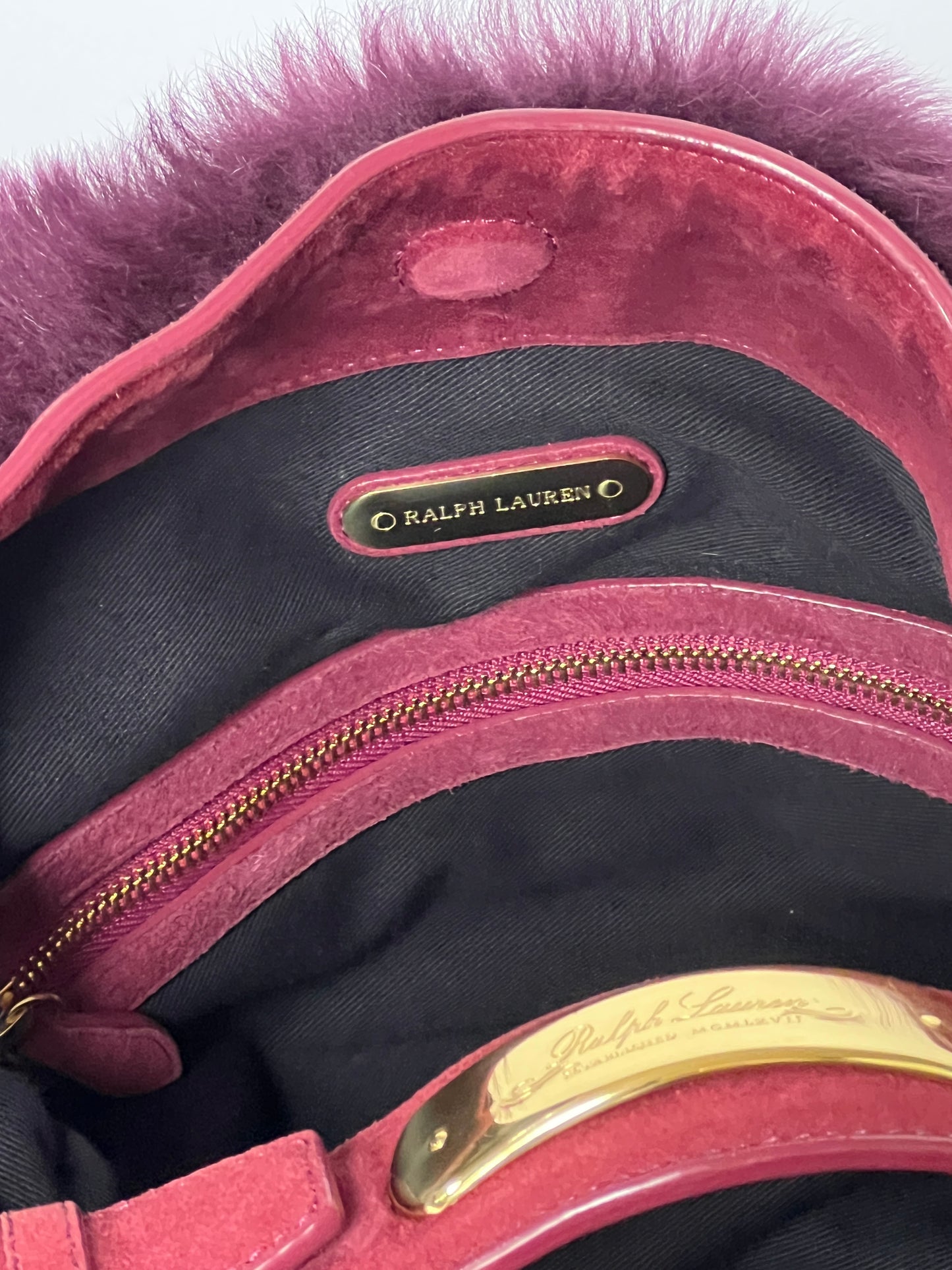 Ralph Lauren Faux Fur Large Hobo Bag