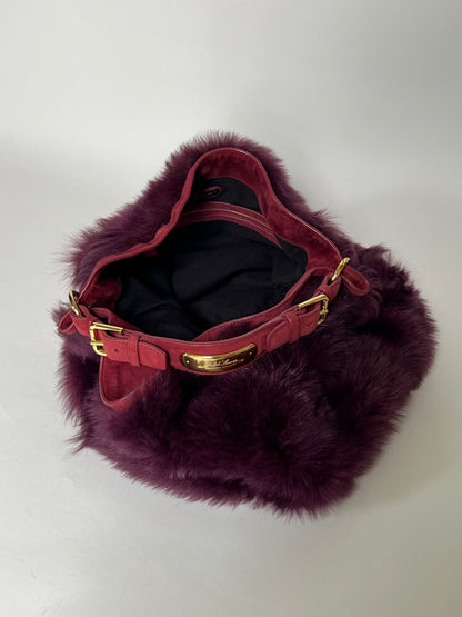Ralph Lauren Faux Fur Large Hobo Bag