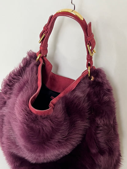 Ralph Lauren Faux Fur Large Hobo Bag