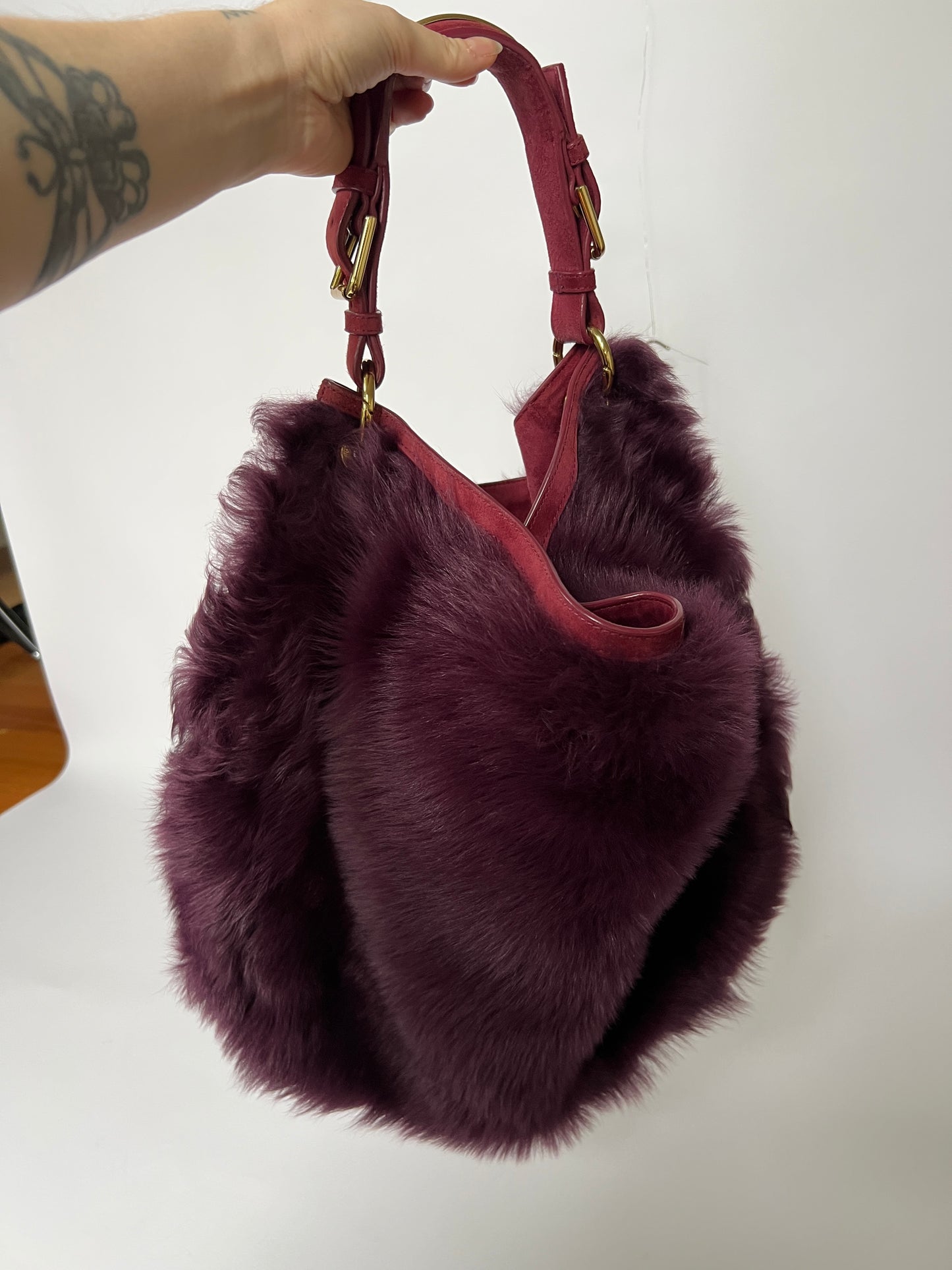 Ralph Lauren Faux Fur Large Hobo Bag
