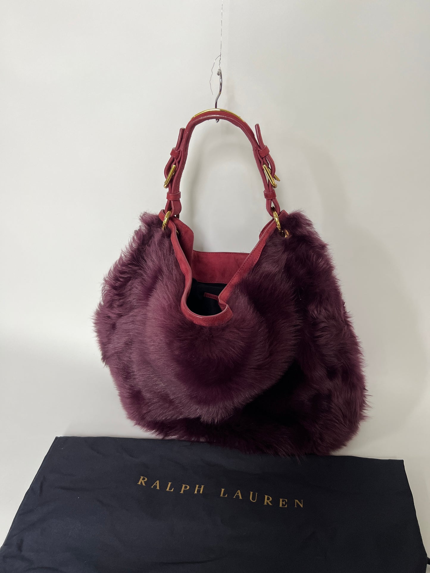 Ralph Lauren Faux Fur Large Hobo Bag